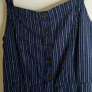 Striped navy and white romper